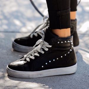 Cocci faux leather studded high tops